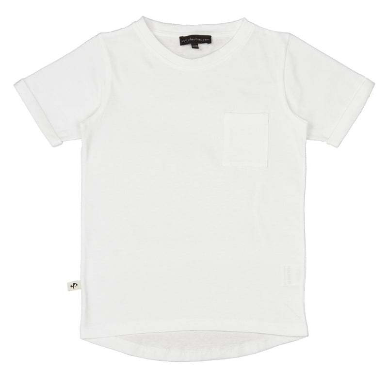T-shirt mit Tasche aus Bio-Baumwolle in Fb. weiß